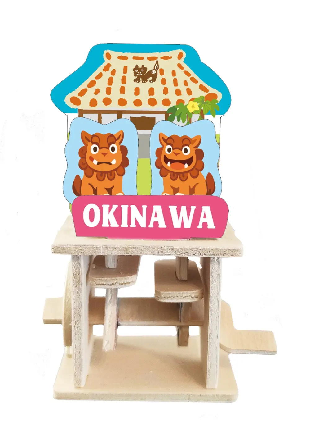 赤瓦とシーサーをモチーフにしたMokuMoku POSTCARD沖縄版の試作品
